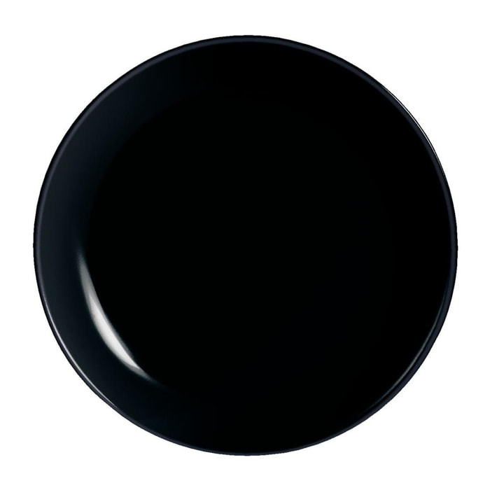 Assiette à dessert noire 19cm Diwali - Luminarc - Verre opale extra résistant