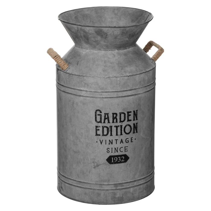 Pot à lait métal gris H48cm