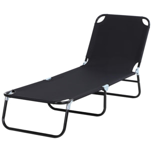 Tumbona Reclinable de Acero Hamaca Plegable al Aire Libre Playa Camping Piscina