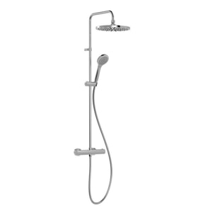 Colonne de douche thermostatique XXL 250 + Douchette avec support coulissant et orientable 1 jet, Chrome (21639301)