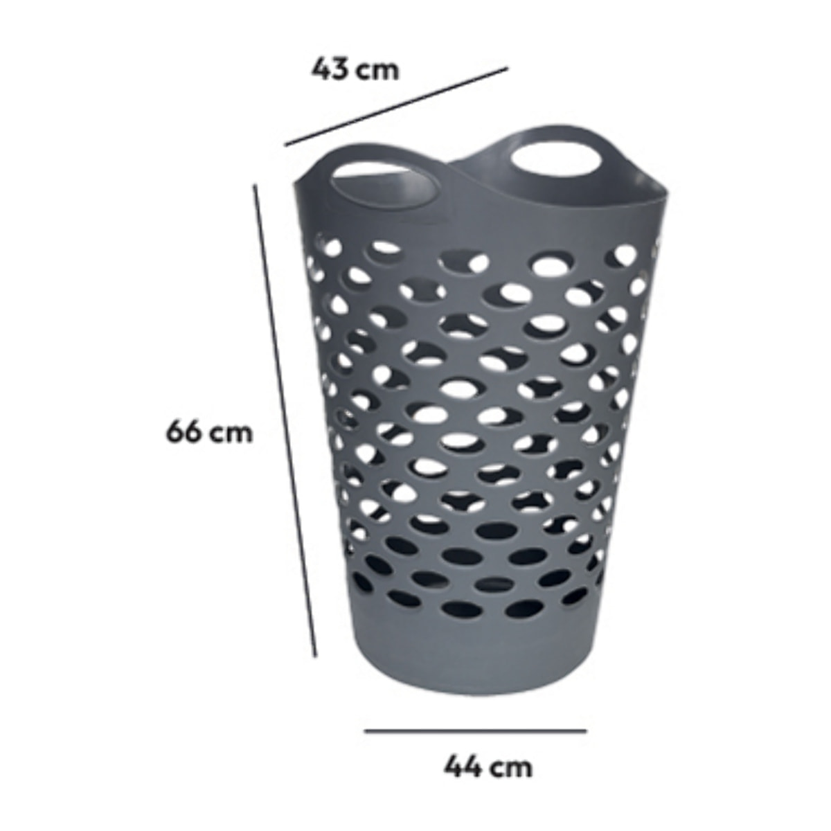 Corbeille à linge souple 60L Gris