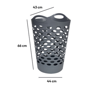 Corbeille à linge souple 60L Gris