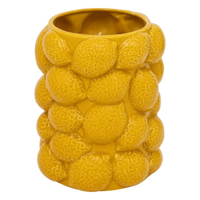 Vase citron "Yuca" céramique jaune H18cm
