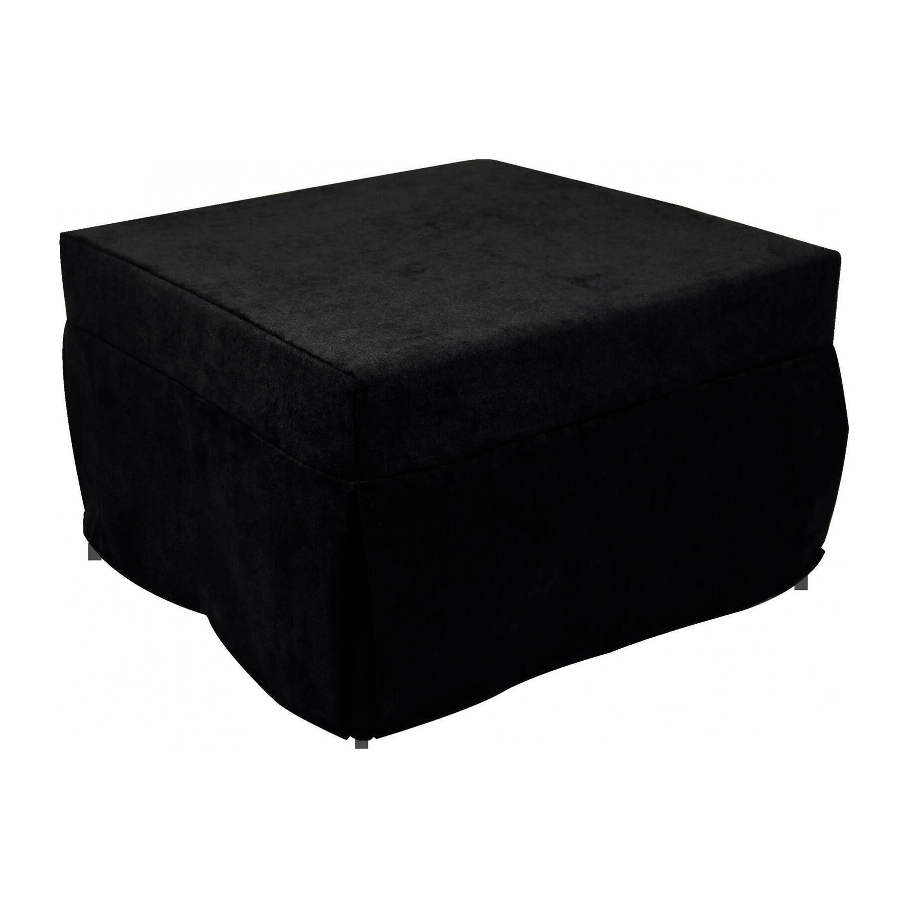 Pouf Arno, Poltrona multiuso, Poltroncina sacco, Pouf poggiapiedi, Made in Italy, 78x78 h45 cm, Nero