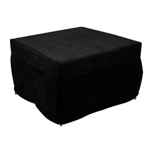 Pouf Arno, Poltrona multiuso, Poltroncina sacco, Pouf poggiapiedi, Made in Italy, 78x78 h45 cm, Nero