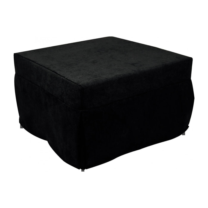 Pouf Arno, Poltrona multiuso, Poltroncina sacco, Pouf poggiapiedi, Made in Italy, 78x78 h45 cm, Nero