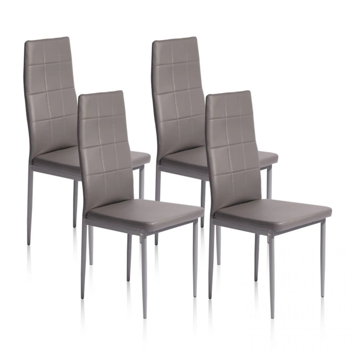 Pack 4 sillas de comedor Laia Gris oscuro