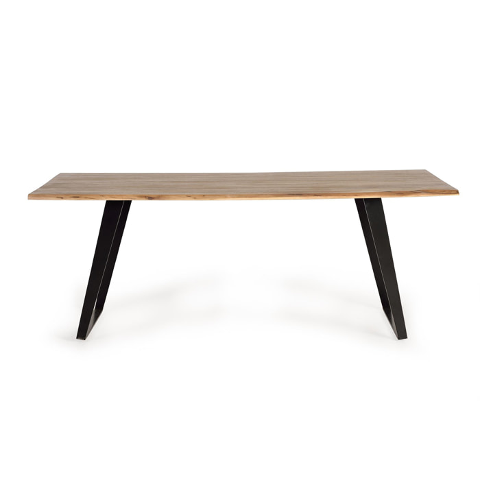 Mesas de Comedor de Madera de Acacia 205 Cm Estilo Industrial Moderno