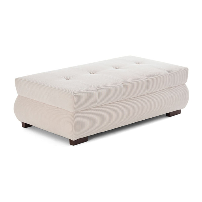 Vermont - pouf d'appoint - en velours côtelé - Beige