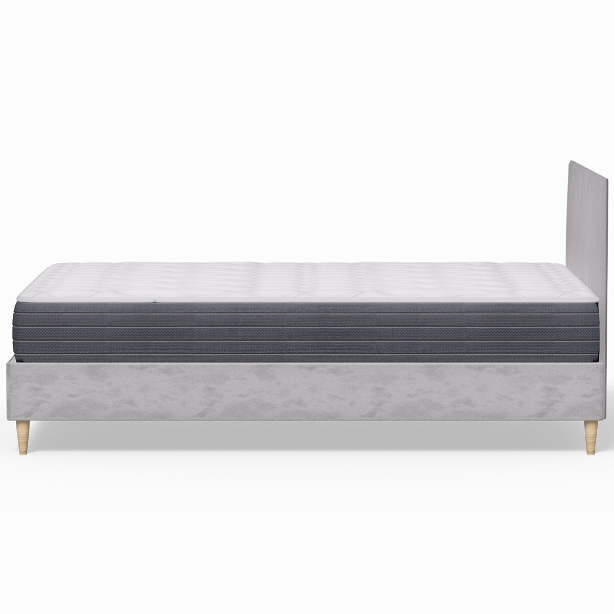 Pack lit en velours + Matelas mémoire de forme - ELIOT & MEMO HR