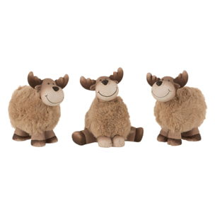 J-Line Elan Ceramique Marron Medium Assortiment De 3