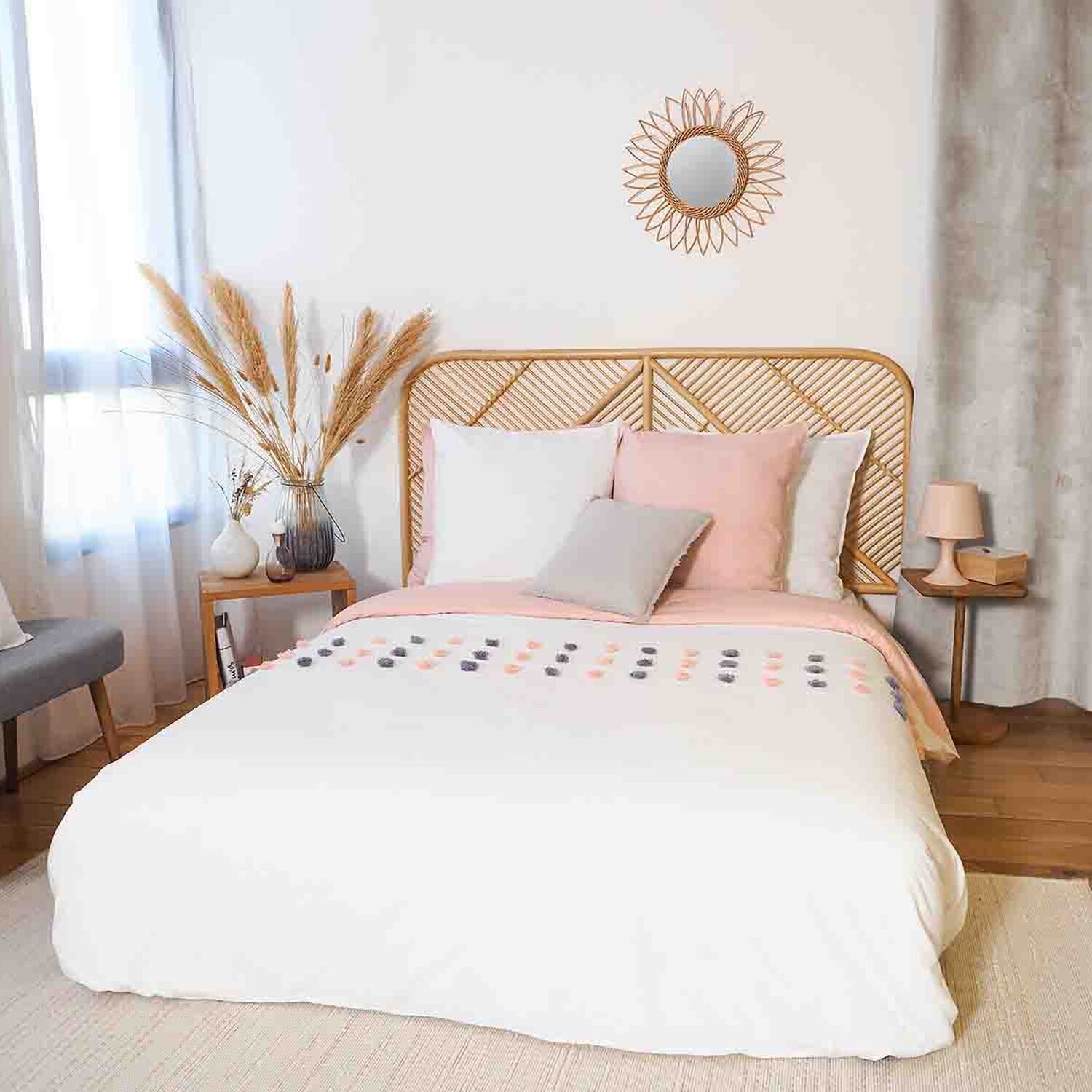 Parure housse de couette 3pcs 100% coton 57 fils poupie