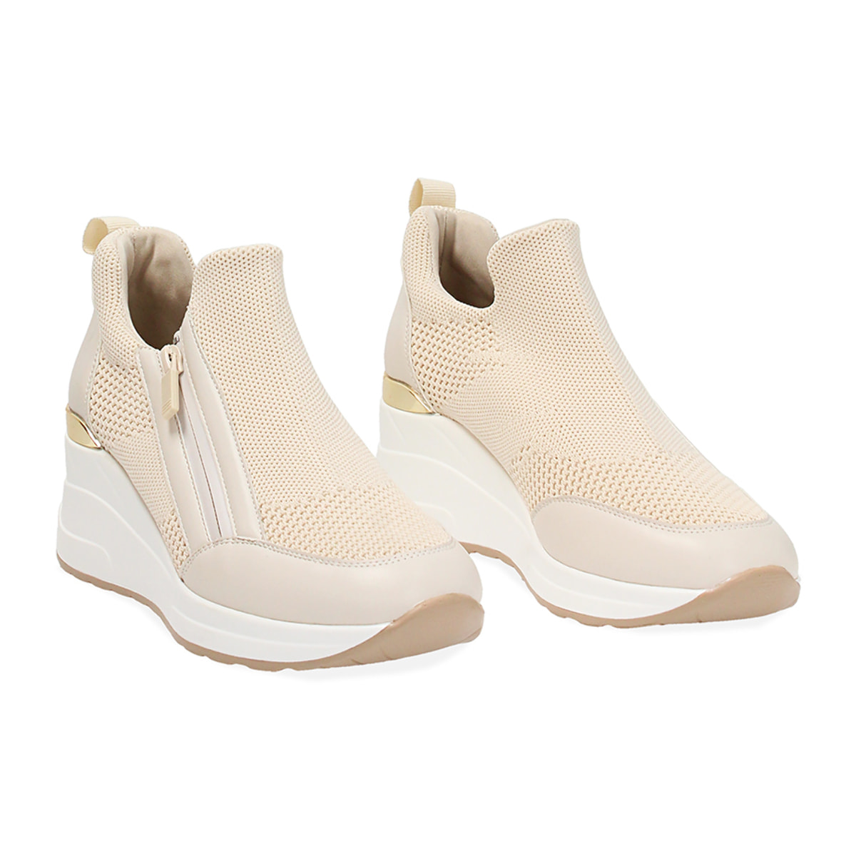 Slip on donna beige in tessuto