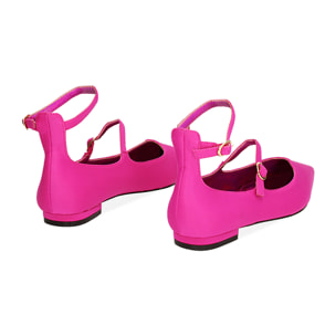 Ballerine fucsia in tessuto