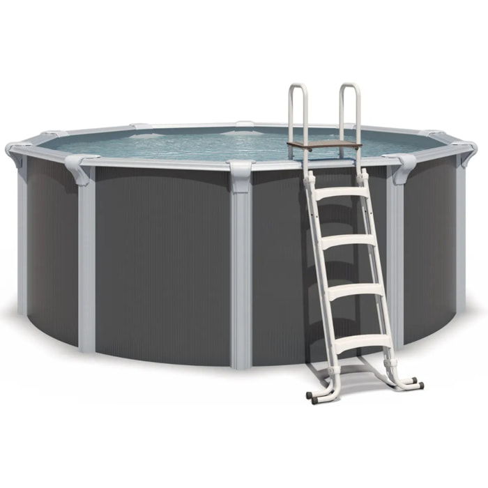 Piscine hors sol acier ronde Ø 3,65 x 1,32 m Anthracite OSMOSE