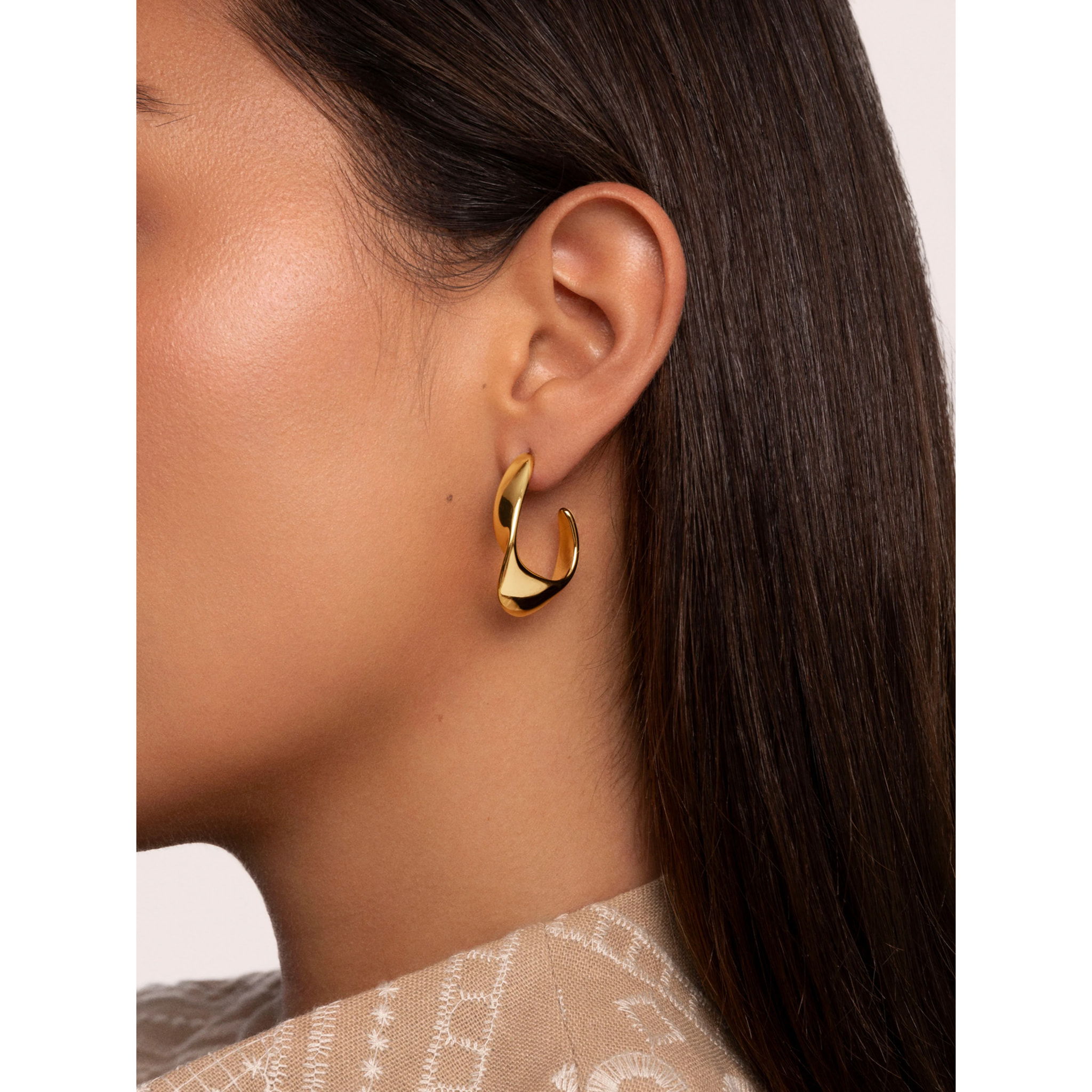 Orecchino Greta in Acciaio Placcato Oro
