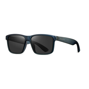 Gafas PALOALTO modelo SURF en color Montura azul mate transparente con lentes polarizadas ahumadas.