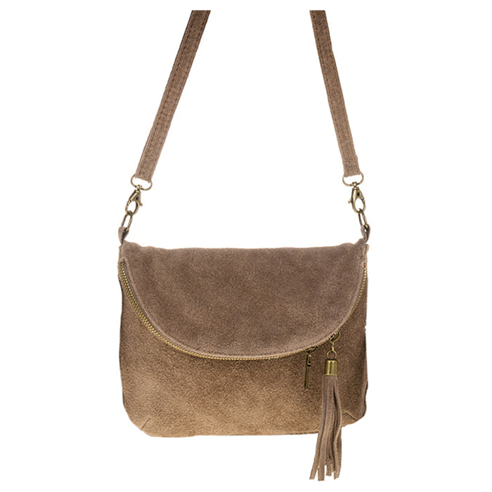 Cenerente Bolso bandolera Mujer.Piel auténtica Gamuza