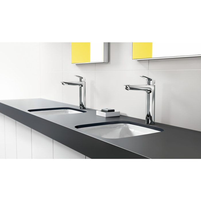 Mitigeur de lavabo 190 avec tirette et vidage synthétique chromé Logis
