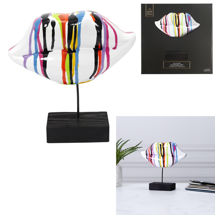 DECO A POSER BOUCHE MULTICOLORE H20CM M6