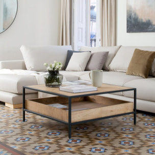 Table basse Boston -bois massif de manguier-couleur bahamas naturelles 90 x 40 x 90 cm