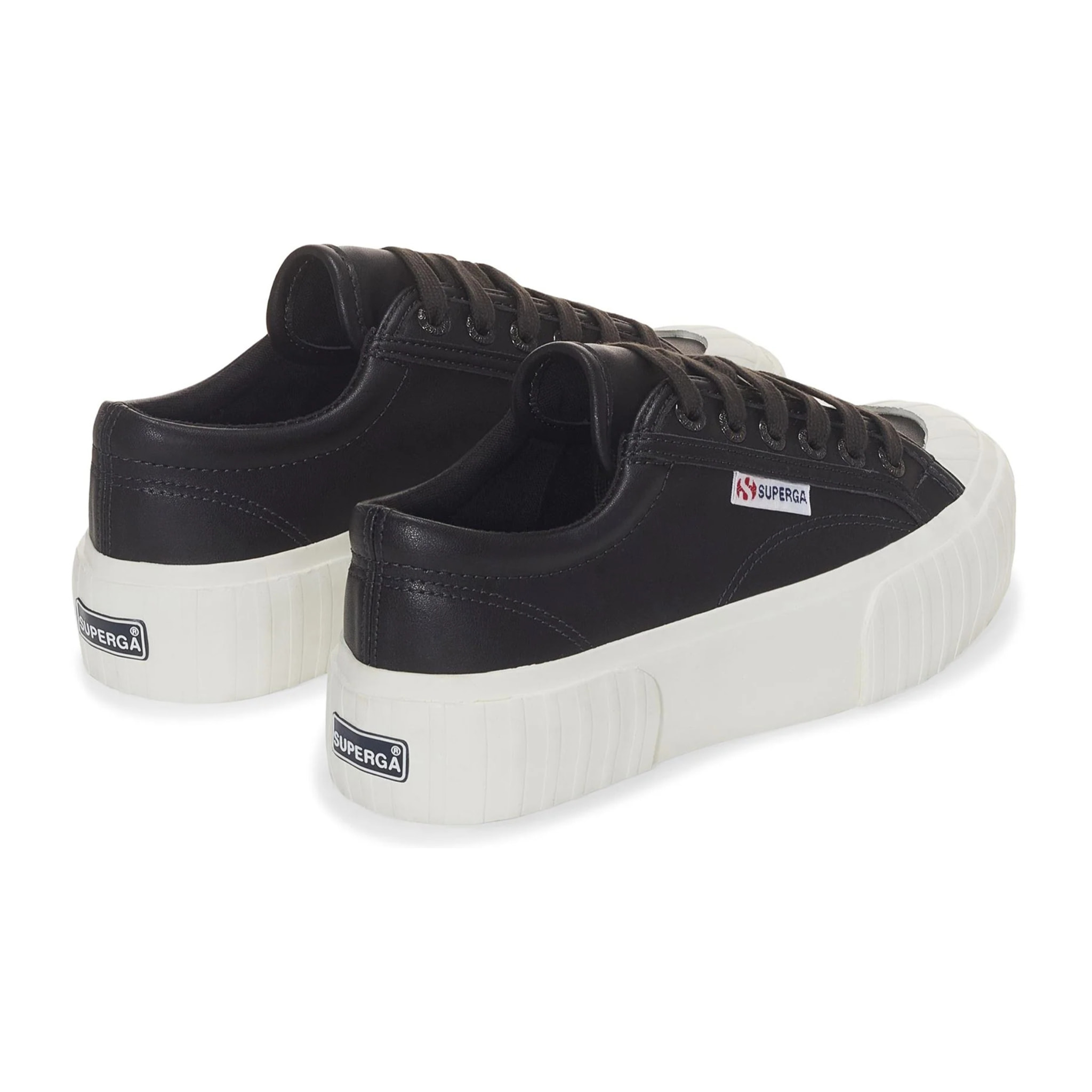 Superga - Sneakers Donna Nero - 2631 STRIPE PLATFORM VEGAN MATERIAL