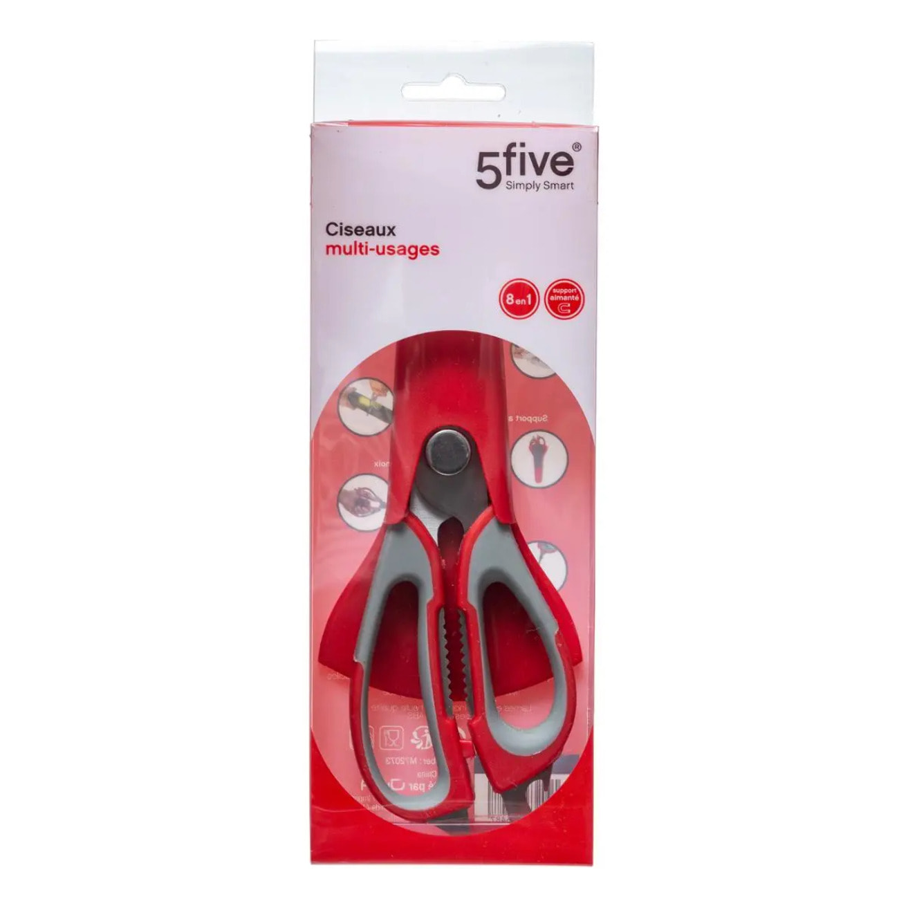 Ciseaux multi fonctions rouge