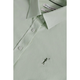 Camisa verde jade oxford Slim fit con logo Rigby Go