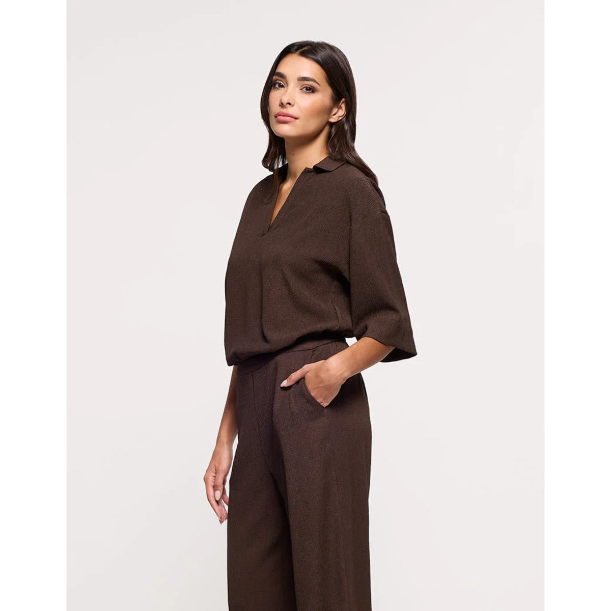 Blusa Manga Larga Marrón - Ponti