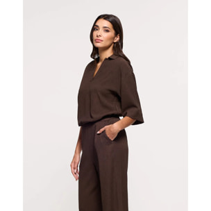 Blusa Manga Larga Marrón - Ponti