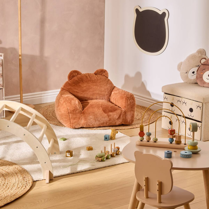 Fauteuil Compressé Muzi Mini Ourson Marron 60x52x65 cm