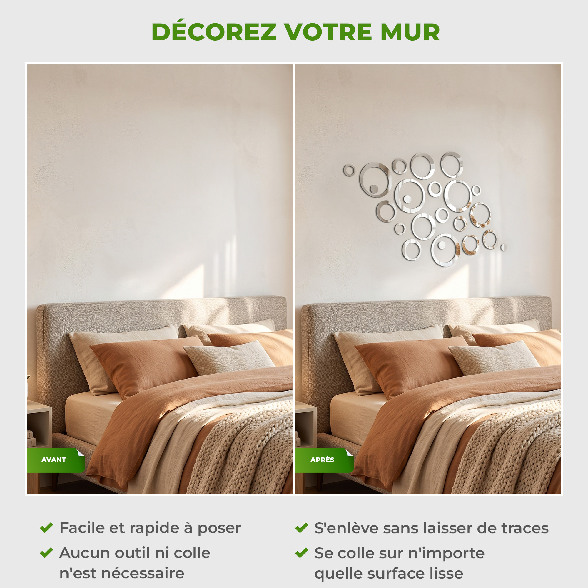 Sticker miroir Anneaux designs