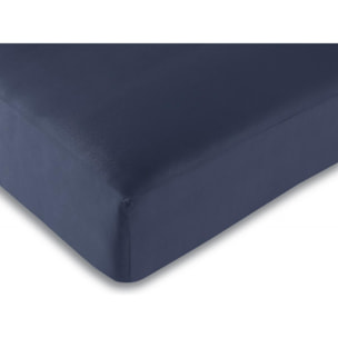 Drap housse Bleu marine / 100% coton / 57 fils/cm²