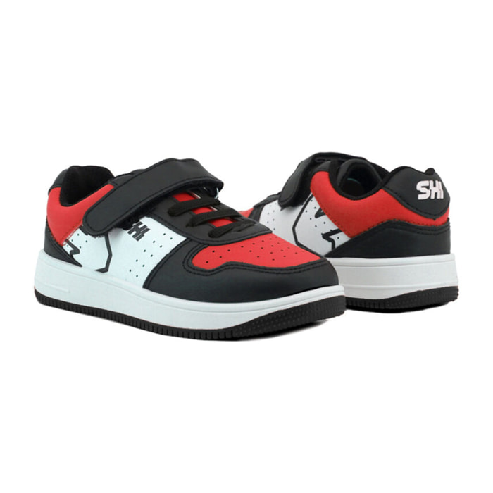 Zapatillas Sneaker para Niño- Shone 002-002 Black/Red