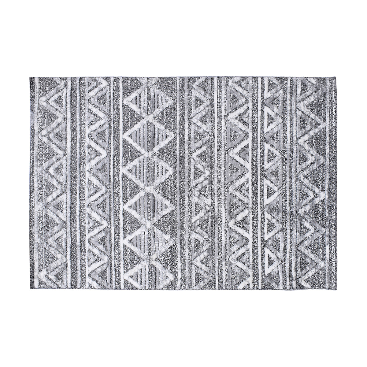 Tapis berbere avec motifs en relief blanc et gris 160 x 230 cm ERGA