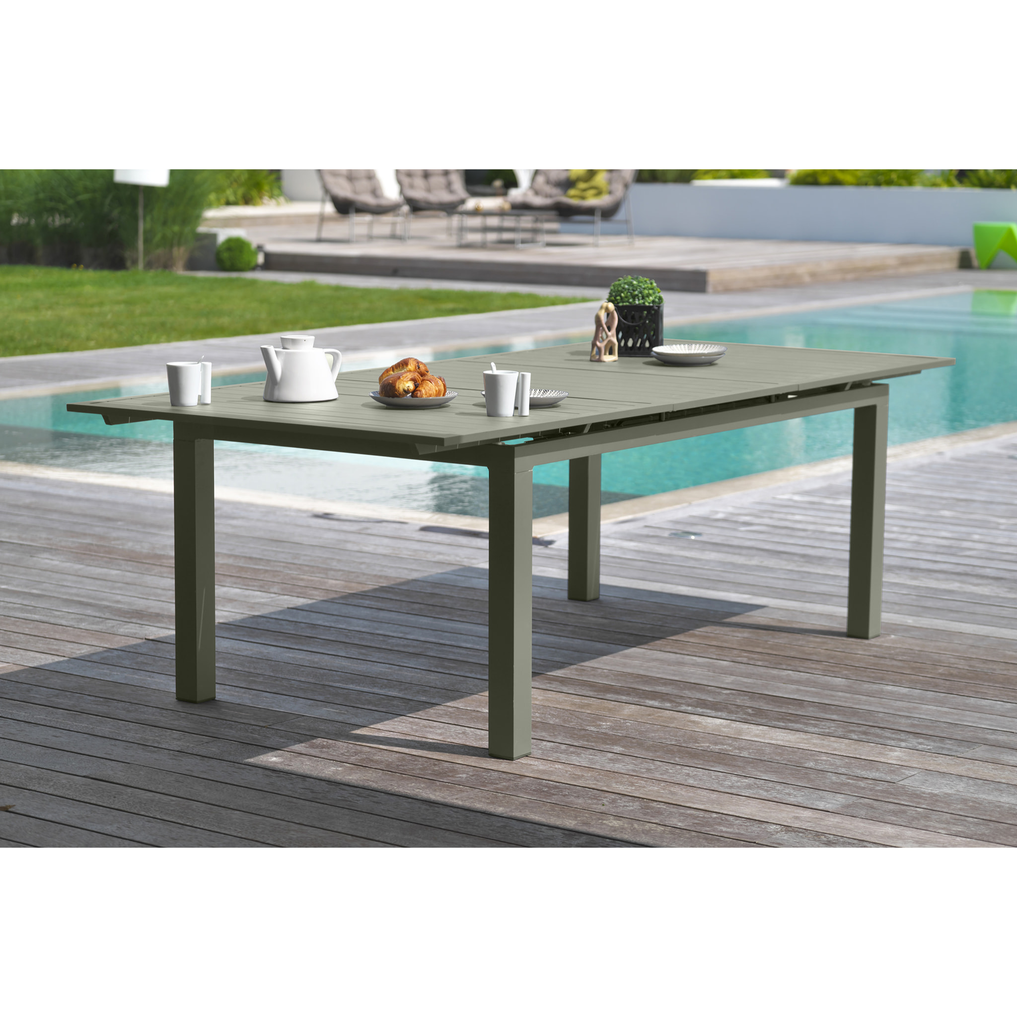 MIAMI - Ensemble repas de jardin 6 places en aluminium