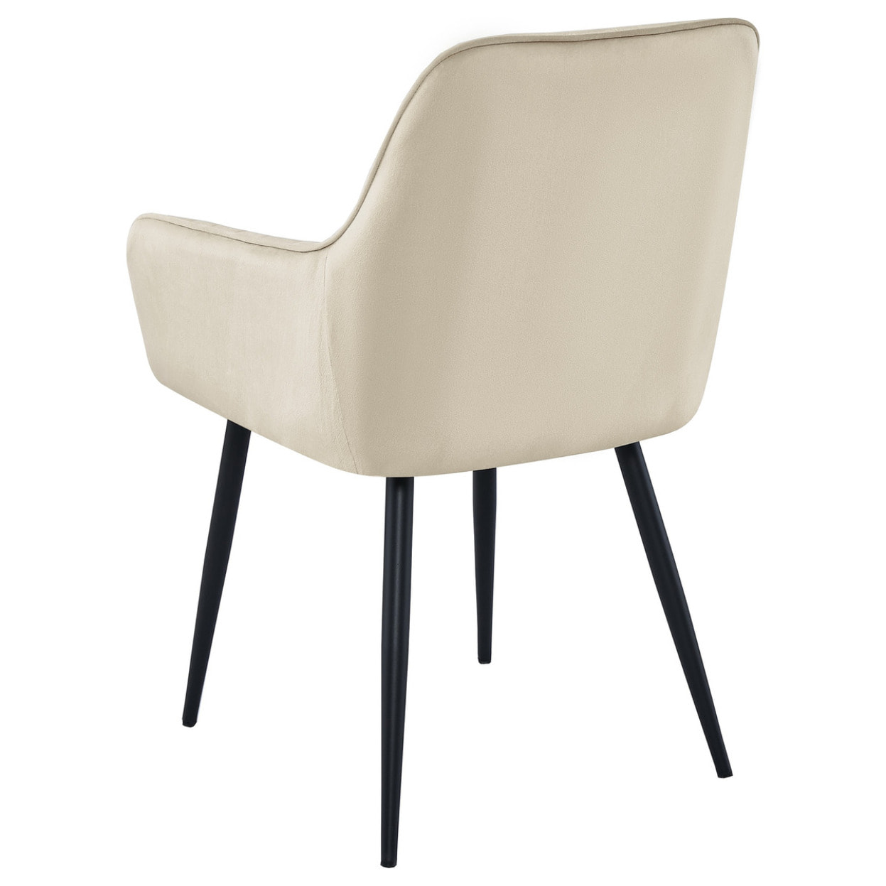 Set di 2 sedie Solden in velluto beige e gambe nere