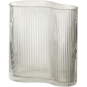 J-Line vase Rayé Irrégulier - verre - transparent