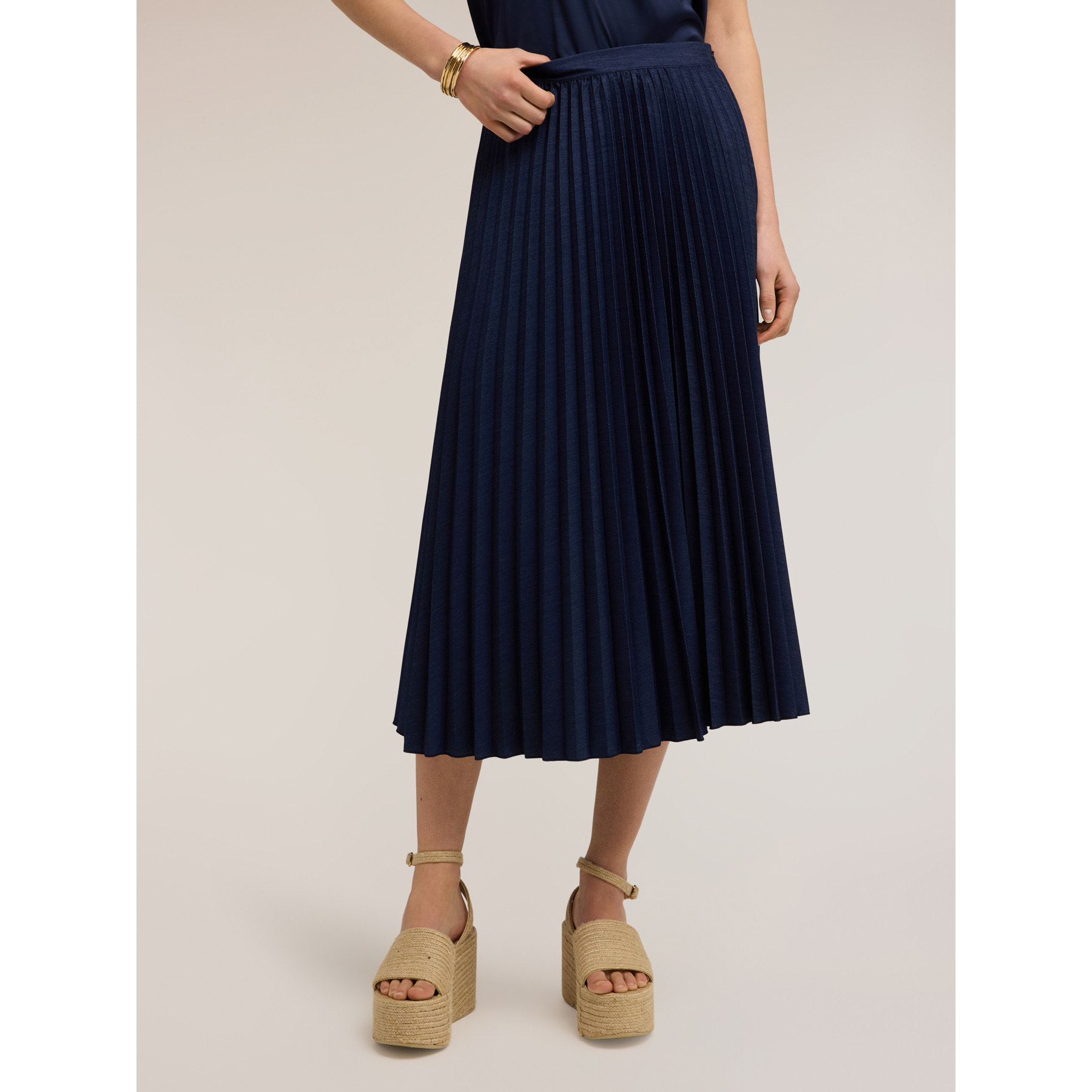 Motivi - Falda plisada - Azul