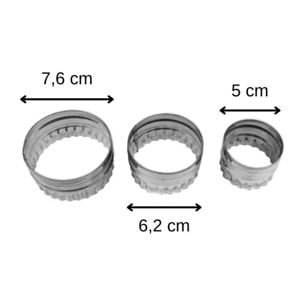 Lot de 3 emporte-pièces ronds et cannelés Zenker Emporte-pièces