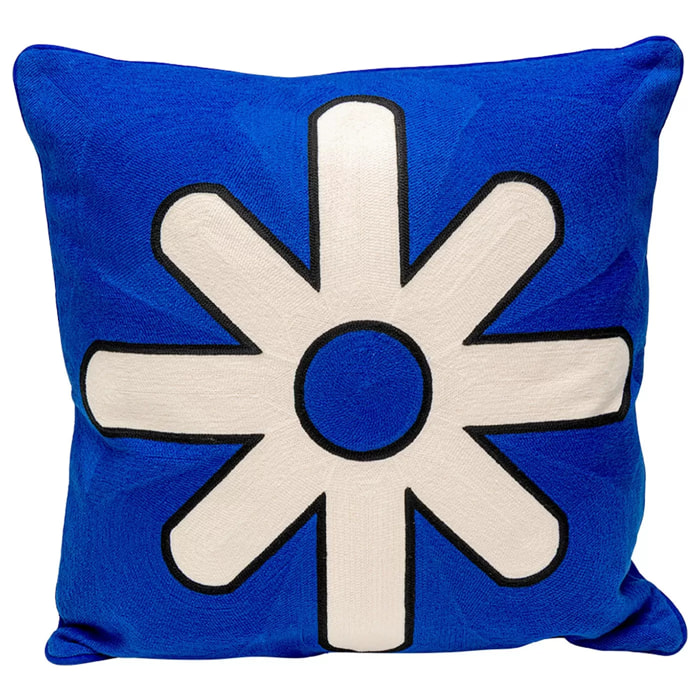 Coussin Icon étoile bleu et blanc Kare Design