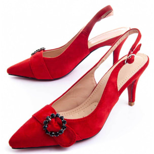 Zapatos de Tacón - Rojo - Altura: 6 cm