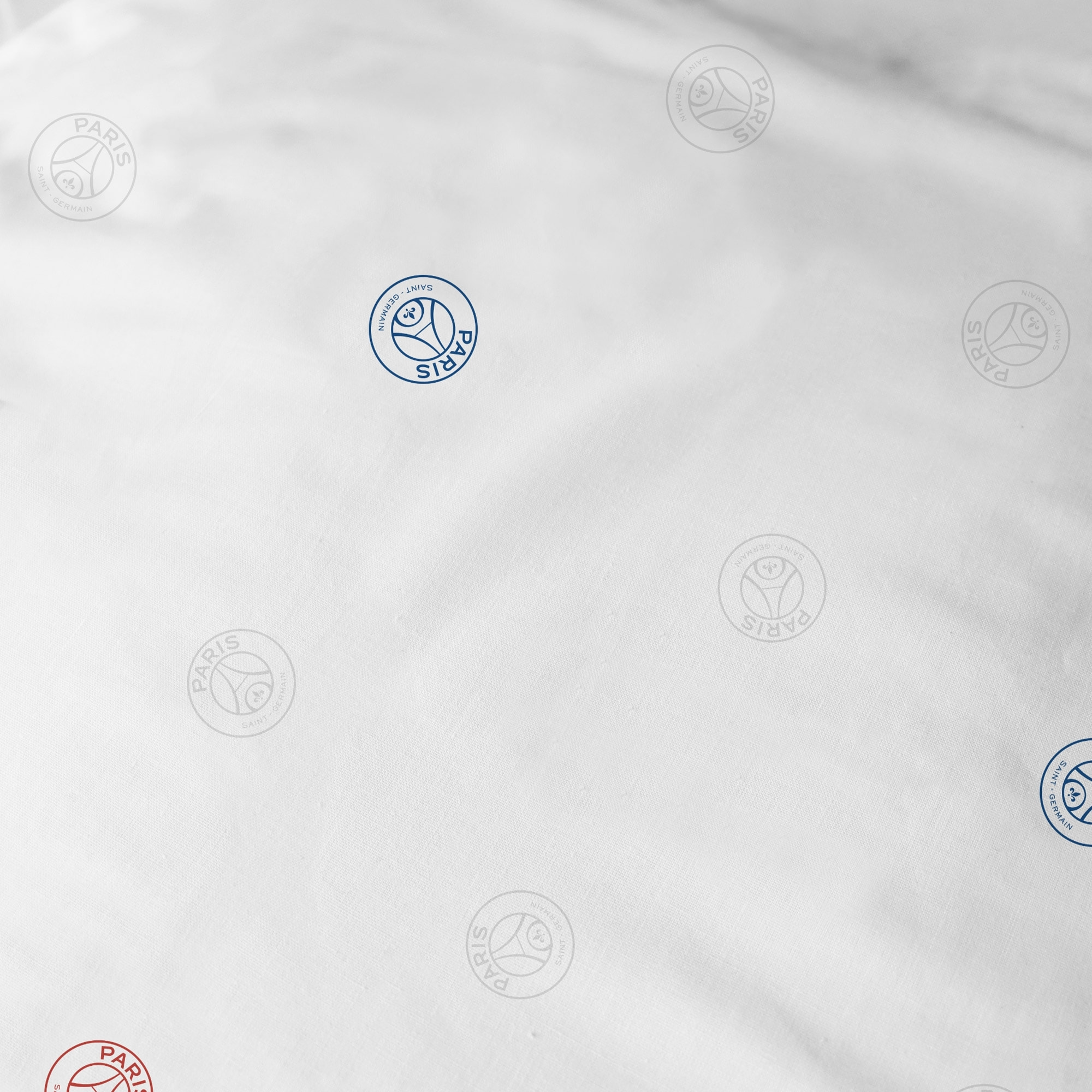 Parure de lit imprimée 100% coton, PSG RETRO WHITE