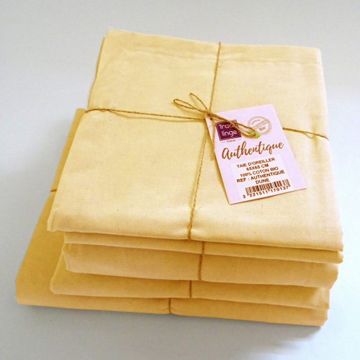 Drap plat en 100% coton biologique - Jaune