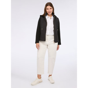 Fiorella Rubino - Plumífero bimaterial ligero con capucha - Negro