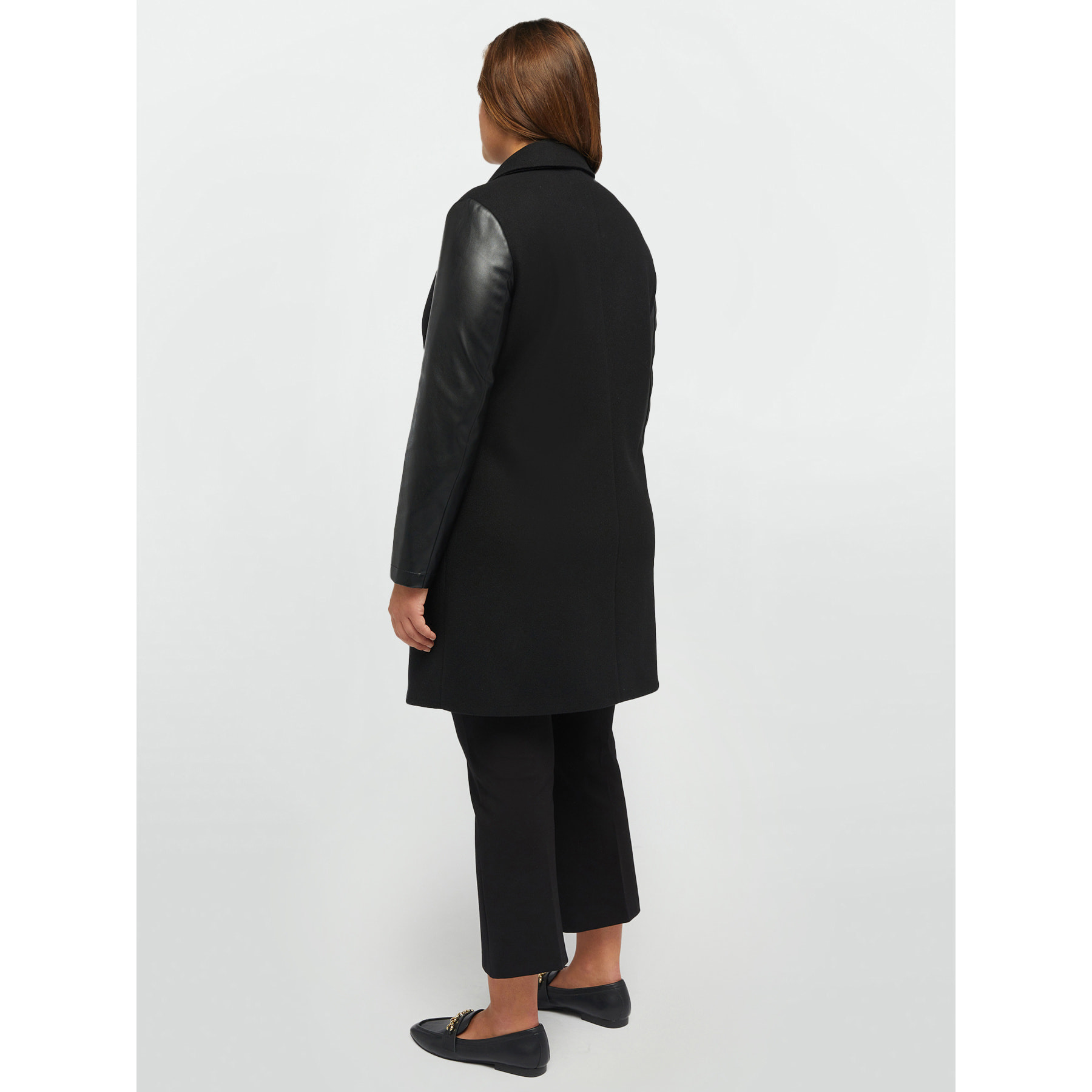 Fiorella Rubino - Cappotto in due tessuti - Nero