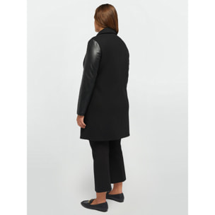 Fiorella Rubino - Cappotto in due tessuti - Nero