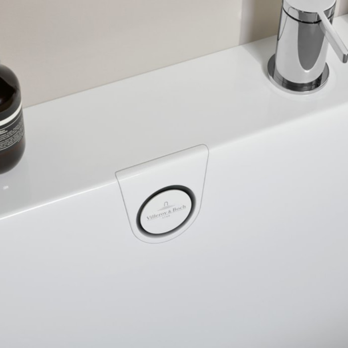 Baignoire murale semi-îlot d'angle VILLEROY & BOCH Oberon 2.1 blanc brillant version droite