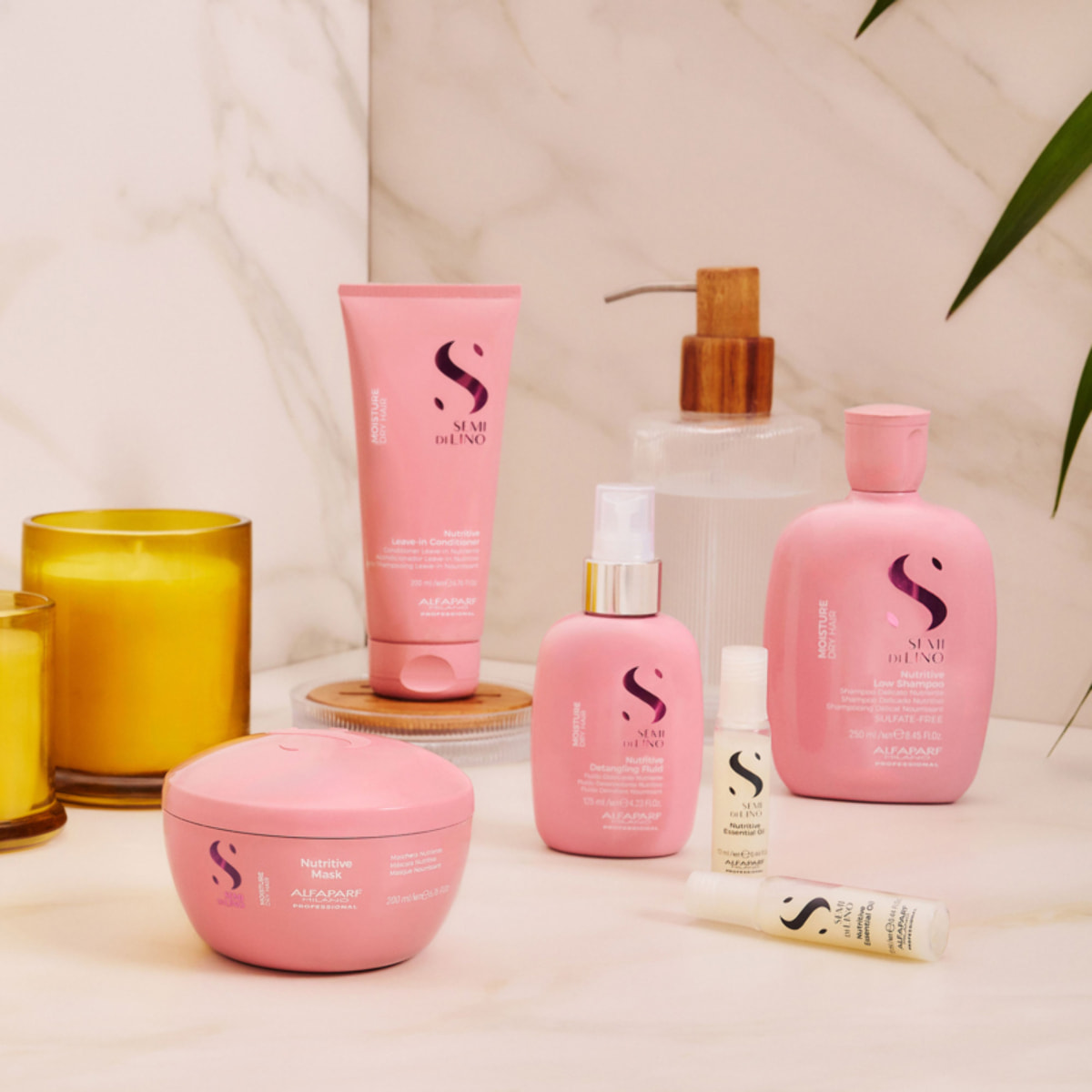 ALFAPARF MILANO Kit Semi Di Lino Nutritive Low Shampoo 250ml + Mask 200ml + Leave In Conditioner 200ml