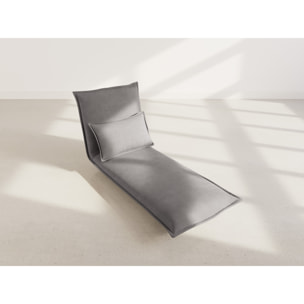 Candice - Banquette 1 place convertible clic-clac en velours côtelé - Gris foncé